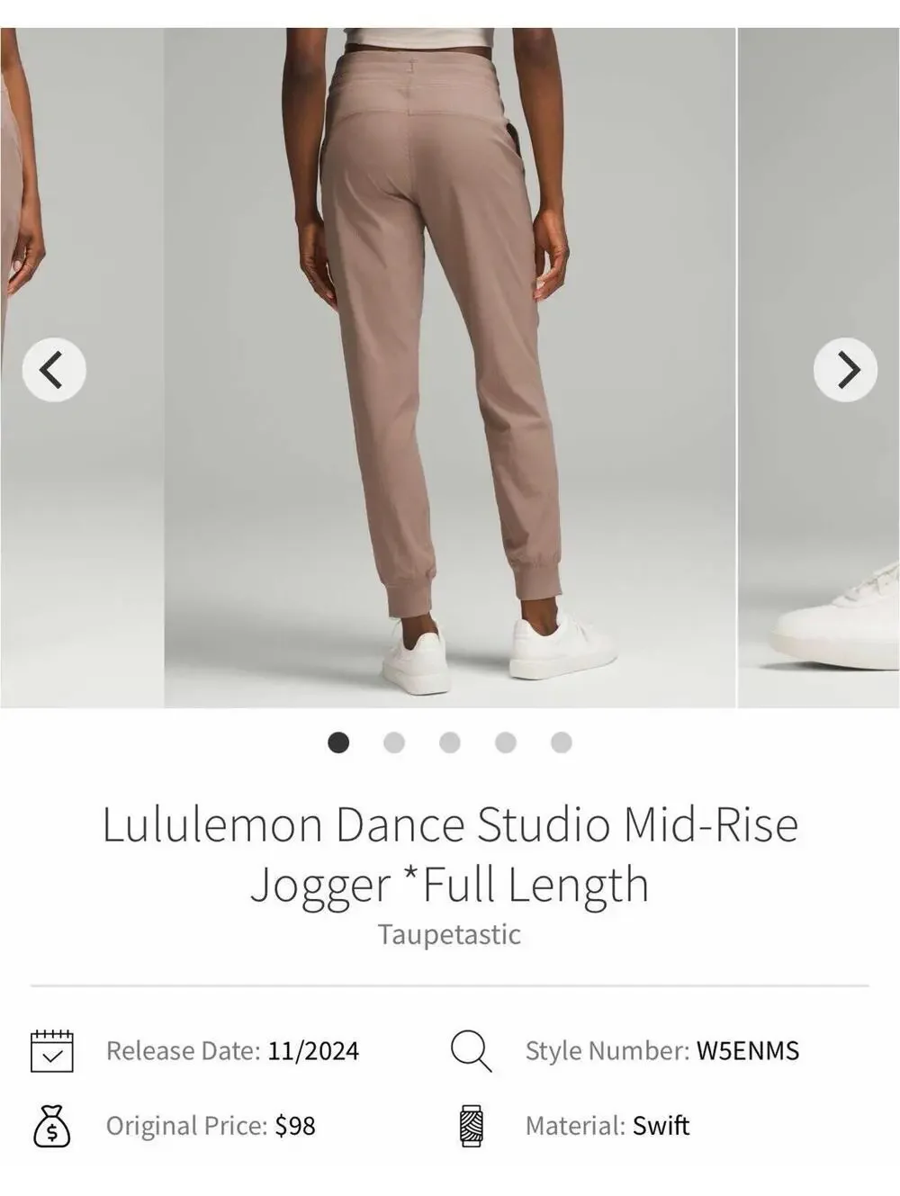 Lululemon Dance Studio Mid-Rise Jogger *Full Length 29in inseam size 2. Like new